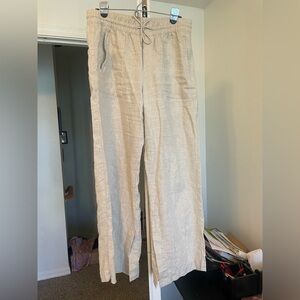 Athleta Retreat High Rise Wide Leg Linen Pants